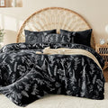 MUXHOMO Duvet Cover Full Size, Reversible Floral Black Duvet Cover Set by MUXHOMO