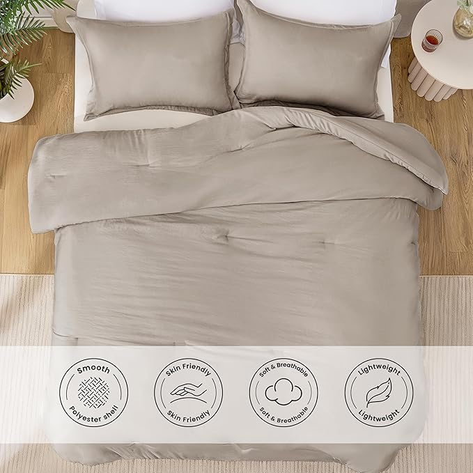 Love's cabin Burlwood Full Comforter Set, 3-Piece Prewashed Bed Set - Image 3
