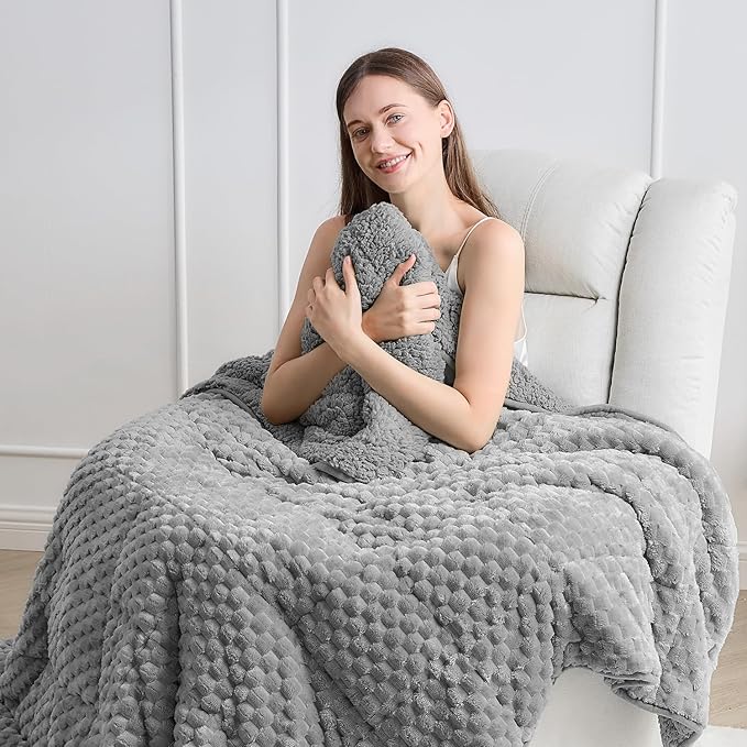 Wemore Fleece Weighted Blanket for Adults, Dual Sided Cozy Soft Sherpa Heavy by WemoreDirect