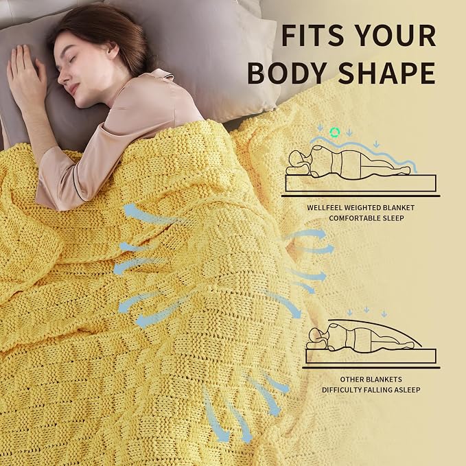 Knitted Weighted Blanket for Adult, No Beads Heavy Blanket 60” x 80'' 17lbs - Image 3