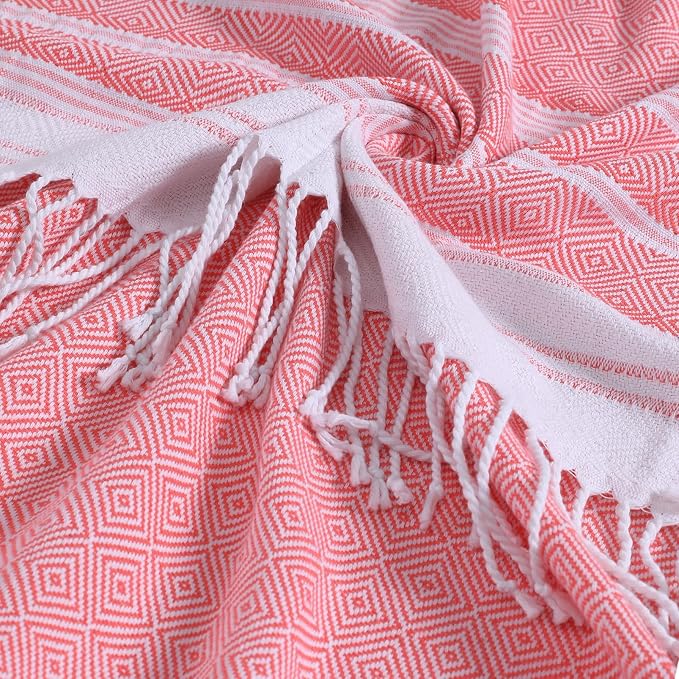 6 Packs Oversized Cotton Turkish Beach Towels Set Bulk 74"x38" Extra Large Sand - Image 5