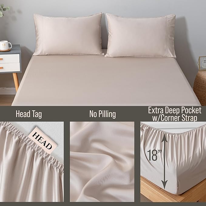 Bella Coterie Cal King Size Fitted Sheet Only | Luxury Bamboo Viscose | 100% - Image 3