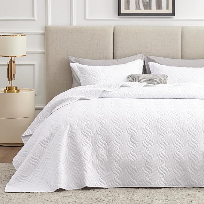 Love's cabin Quilts for Queen Bed White Bedspreads by Lovescabin