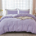 AveLom Lavender Purple Seersucker Duvet Cover Set Full, 3 Pieces, Ultra Soft by AveLom