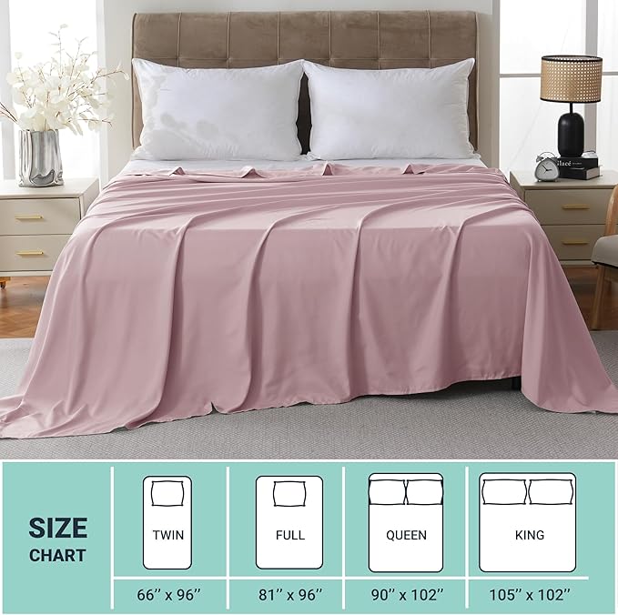 ZPECC Twin Flat Sheet Only 1 Pack, Durable Pink Top Bed Sheets Hypoallergenic - Image 5