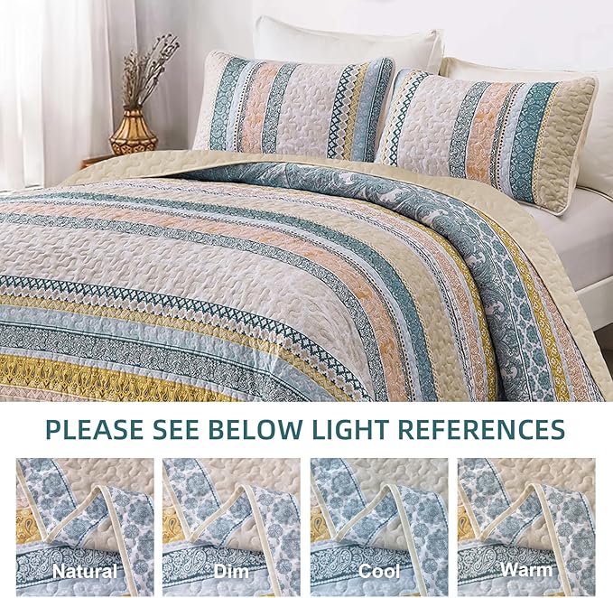 WONGS BEDDING Boho Quilt Set Full Size - Image 5