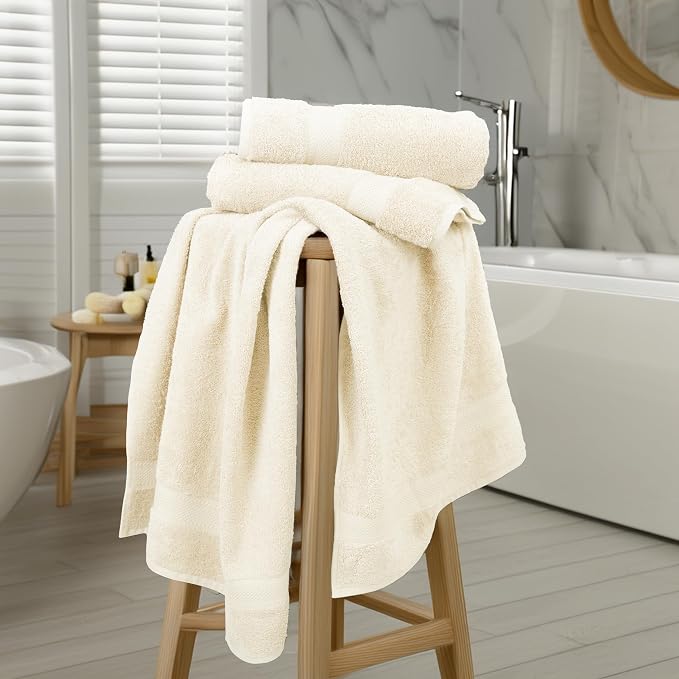 Commercial Bulk Pack of 12 Bath Towels – 100% Cotton Terry 24" x 48" – Ideal - Image 5
