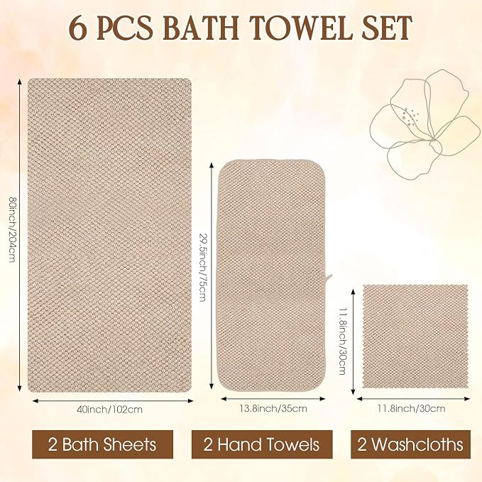 Peryiter Oversized Bath Towels Set of 6 - Image 2