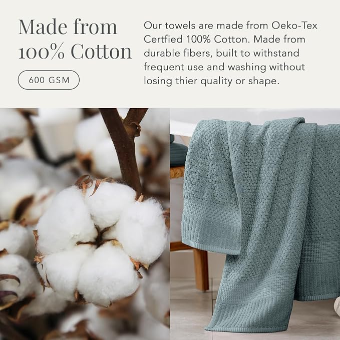 NY Loft 100% Cotton Hand Towel 6 Pack Hand Towel Set | Super Soft & Absorbent - Image 4