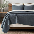 EVERGRACE Cross Stitch Pre-Washed Cotton Quilt Bedding Set King Size, Oversized by EVERGRACEHOME
