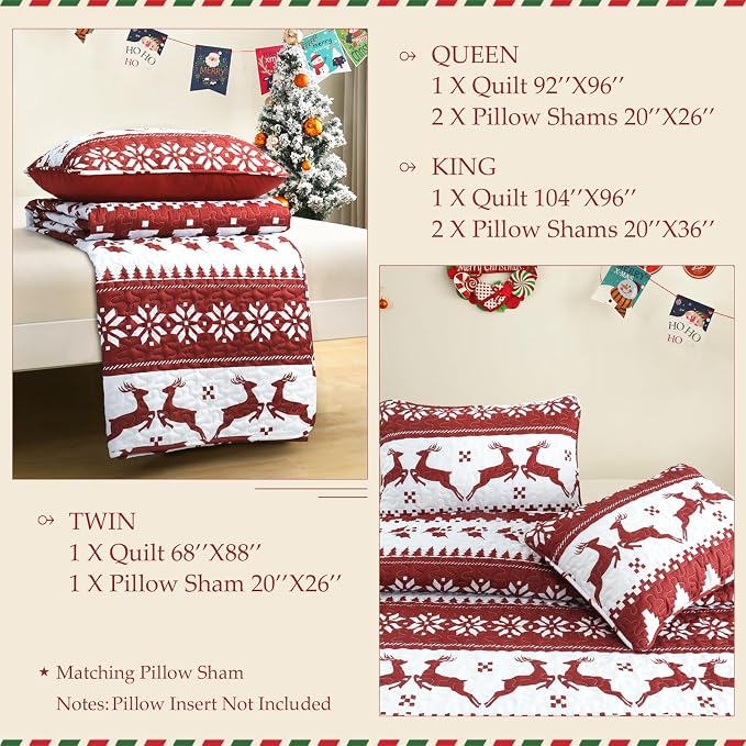 Exclusivo Mezcla Reversible Christmas Quilts Twin Size - Image 6