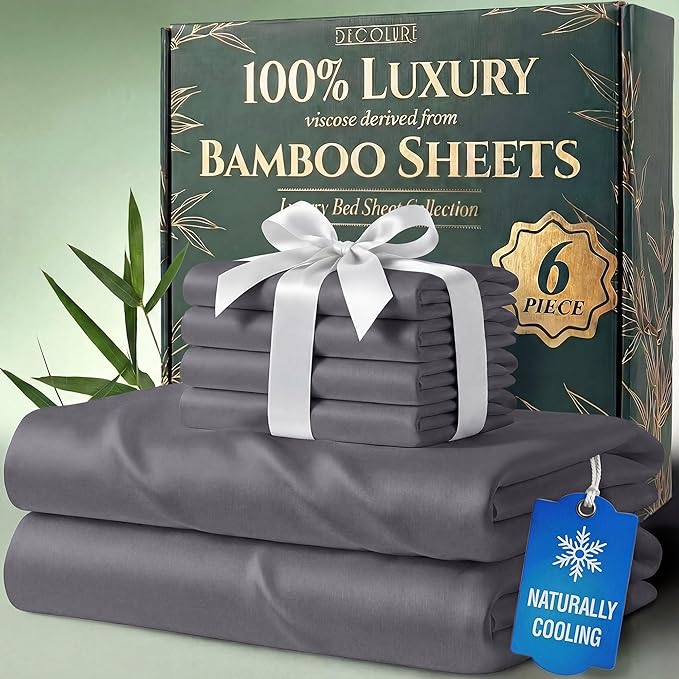 DECOLURE 100% Viscose Derived from Bamboo Sheets Full Size by DECOLURE