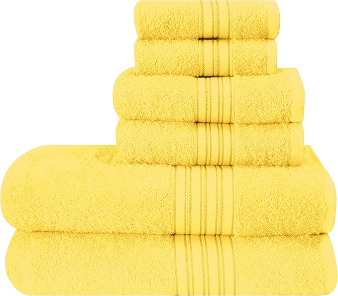BOUTIQUO 6 Pack Cotton Towel Set, Contains 2 Bath Towels 28x55 inch, 2 Hand by BOUTIQUO