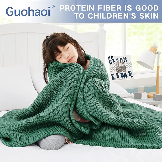 Guohaoi Knitted Weighted Blanket Kids No Beads Cooling Heavy Blanket, Home - Image 3