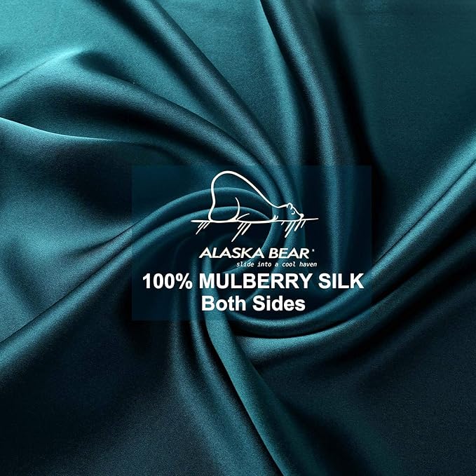 ALASKA BEAR Silk Pillowcase for Hair and Skin, 100% Mulberry Silk Pillow Cases - Image 4