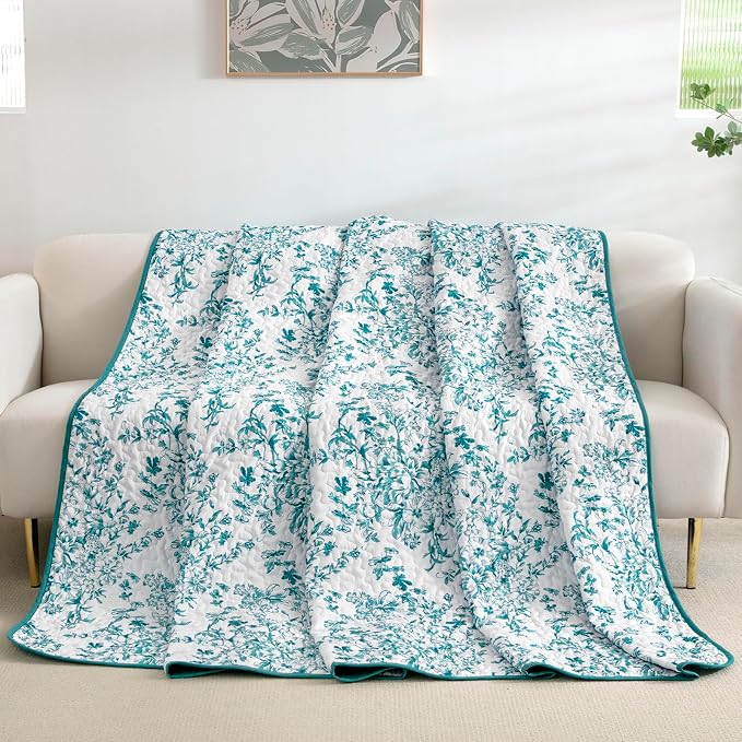 WONGS BEDDING Quilt Queen Size, Teal Quilt Bedding Set - Image 8