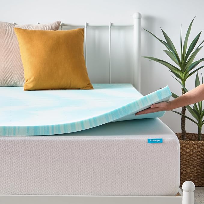 Linenspa 2 Inch Swirl Gel Memory Foam Mattress Topper, California King Size – - Image 8
