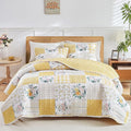 Joyreap 3 Pieces Floral Patchwork Quilt Set King, Soft n Cozy Microfiber Quilt by Joyreap