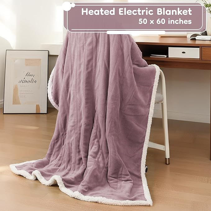 LaffyLo Electric Heated Blanket Twin Size 62 x 84, Fast Heating Blanket - Image 5