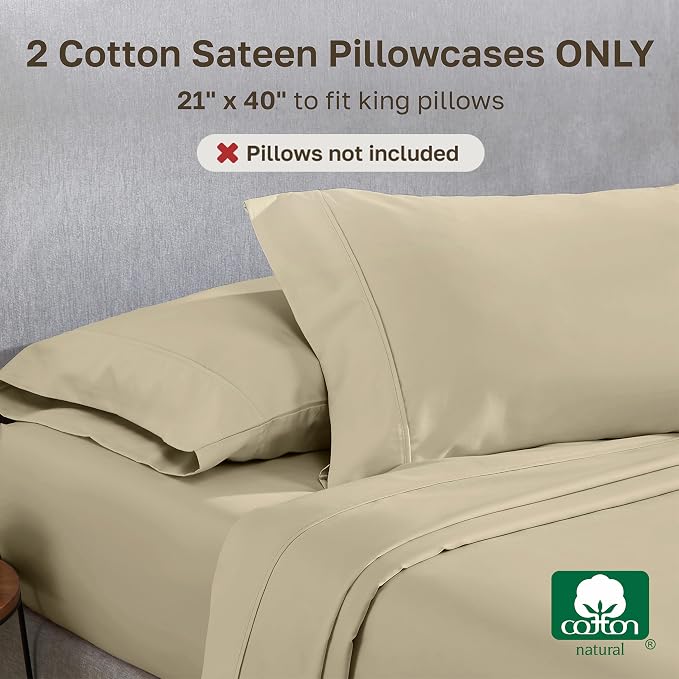 California Design Den Cotton King Pillowcase Set - Image 3