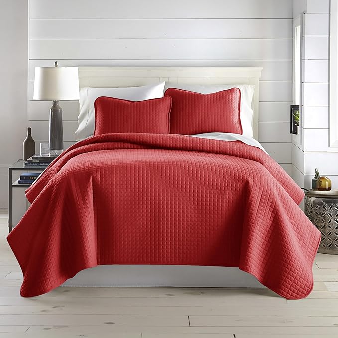 Southshore Fine Living, Inc. Red Quilt King Size Set by SouthshoreFineLivingInc
