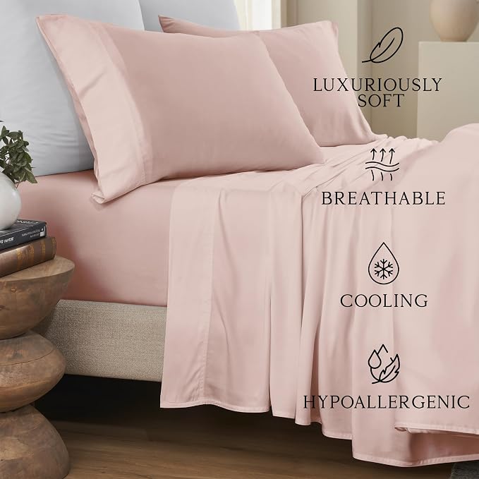 Karissa Mae Cooling Bamboo Viscose Queen Size Pillowcase Set | 100% FSC - Image 2