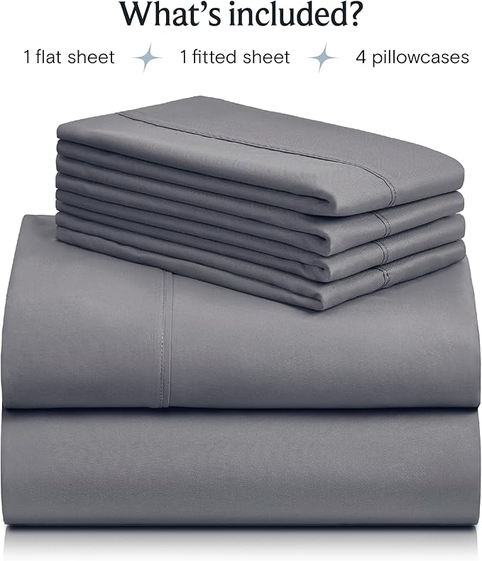 LuxClub 4 PC Full Size Sheet Set Bed Sheets Deep Pockets 18" Wrinkle Free - Image 2