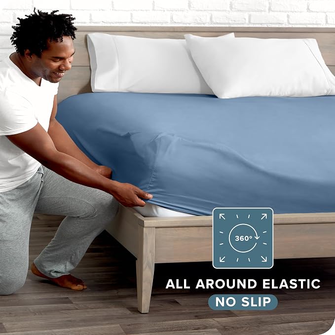 Bare Home Fitted Bottom Sheet Queen Size - Image 3