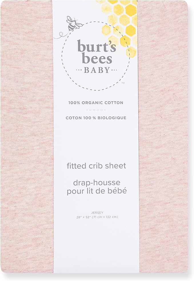 Burt's Bees Baby Essential Organic Cotton Fitted Crib Sheet, Breathable - Image 2