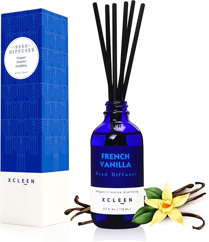 Xcleen Reed Diffuser Set with Sticks 3.7 Oz, Coconut & Milk Scented Fragrance by Xcleen