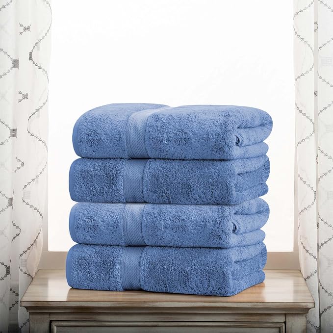 Superior Egyptian Cotton Pile Bath Towel Set of 4, Ultra Soft Luxury Towels by SUPERIOR