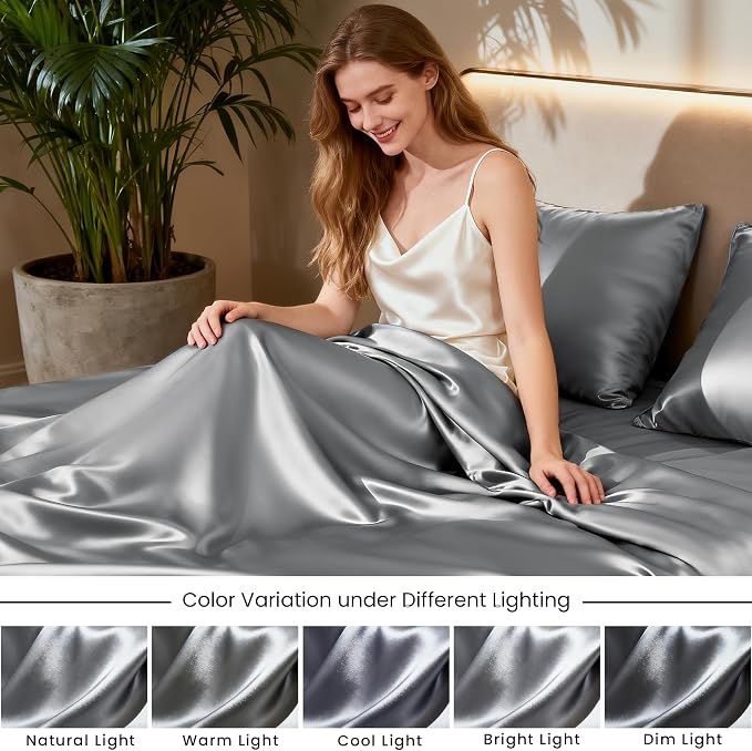 Love's cabin Full Size Satin Sheet Sets - Image 7