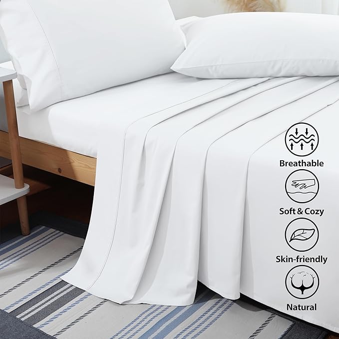 Flat Sheet Only Full Size, 400 TC 100% Egyptian Cotton Flat Sheet - Image 3