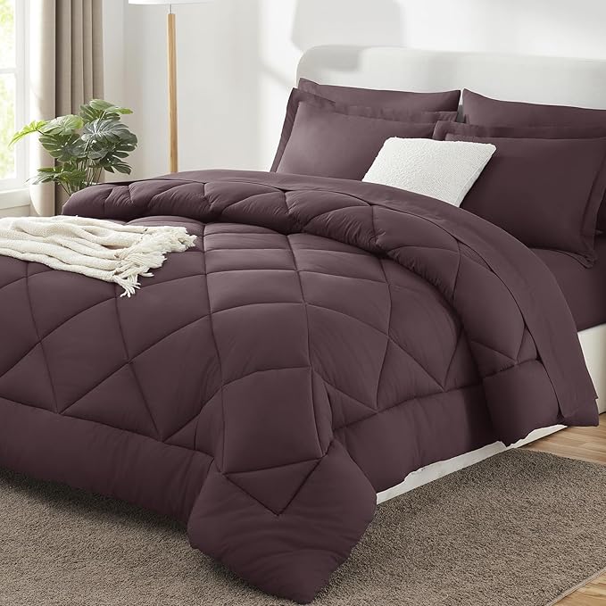 CozyLux Queen Comforter Set Cocoa Powder by CozyLux