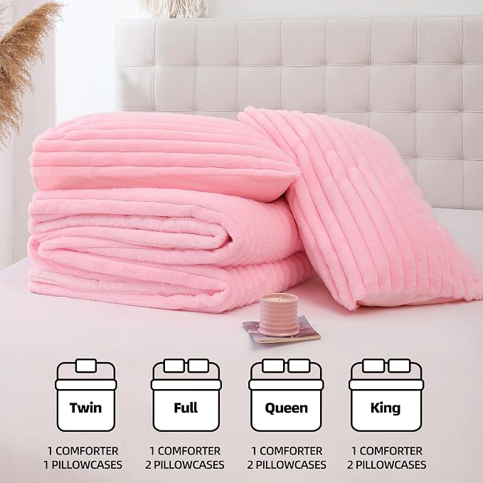 Smoofy Fluffy King Size Comforter Set 3 Pieces - Image 7