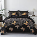Yogeneg 5 Piece Bed in a Bag Twin Size Comforter Set Black Bedding Set by YOGENEG