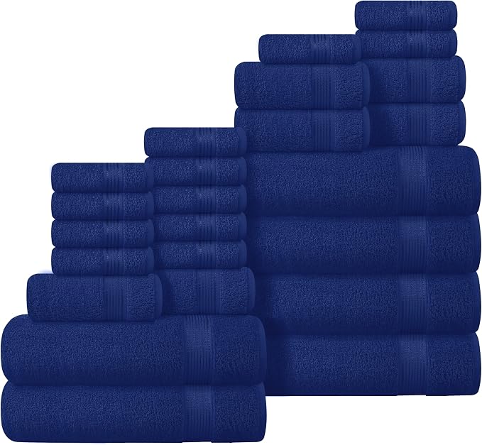 Belizzi Home 100% Cotton Towel Set, Contains 6 Soft Bath Towel, 6 Hand Towels by Unknown