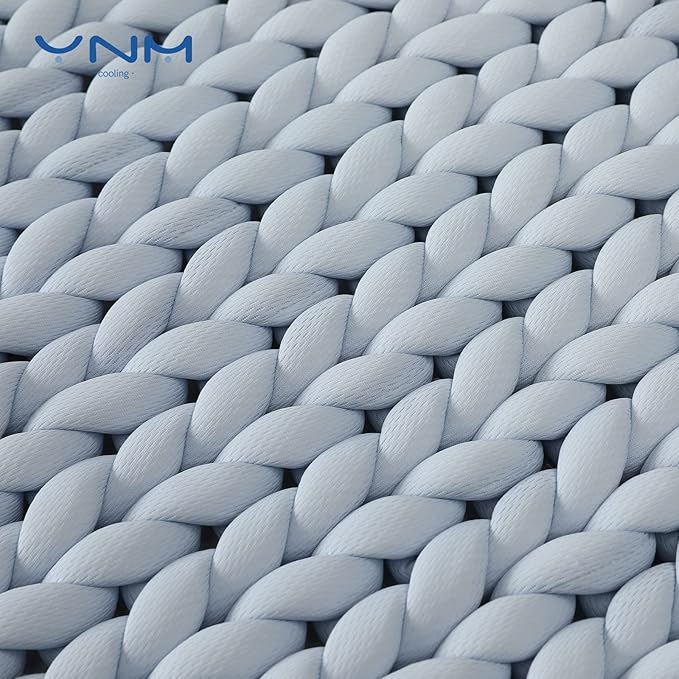 YnM Cooling Weighted Blanket, Handmade Chunky Yarn Knitted Design, Temperature - Image 2