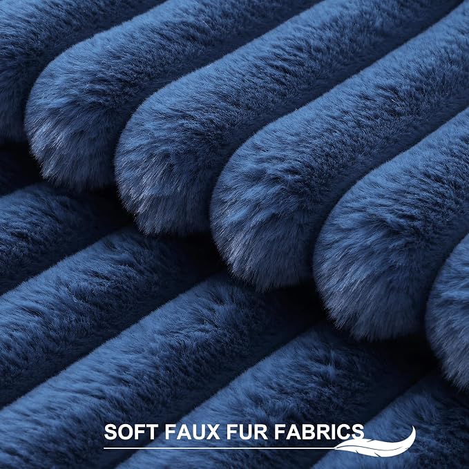 Pallene Faux Fur Plush Throw Pillow Covers 24x24 Set of 2, Luxury Soft Fluffy - Image 2