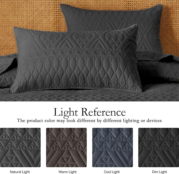 akkialla Twin Size Quilt Bedding Set, Modern Style Geoetric Pattern Coverlet Set - Image 5
