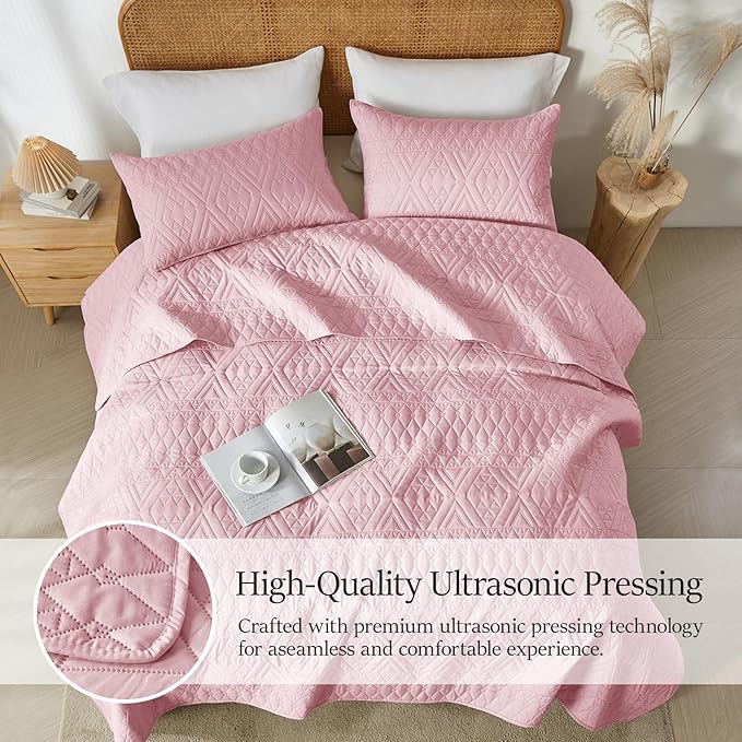 akkialla Full/Queen Quilt Set, Boho Geometric Pattern, Soft All-Season Bedding - Image 3