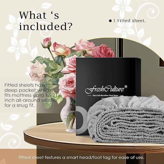 FreshCulture Queen Fitted Sheet Only – Premium Hotel-Quality Fitted Sheet - Image 5