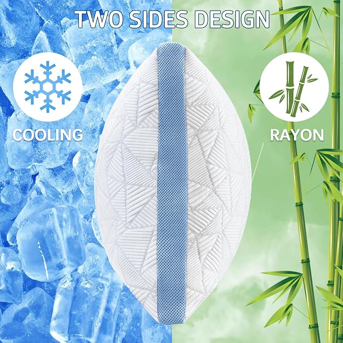 BETU Cooling Pillow Queen Size, Shredded Memory Foam Cool Pillow - Image 2