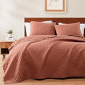 WRENSONGE Queen Quilt-3 Pieces Weave Autumn Leaf Bedspreads Queen Size Quilt by WRENSONGE