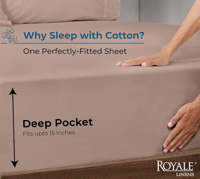 Royale Linens 100% Organic Cotton Fitted Sheet - Image 2
