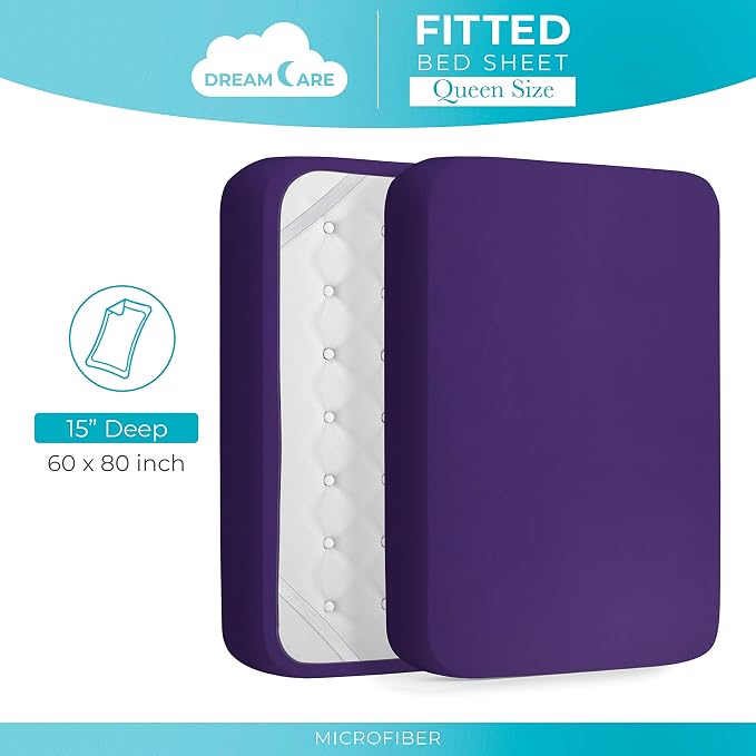 DREAMCARE Fitted Sheet Queen Size - Image 4