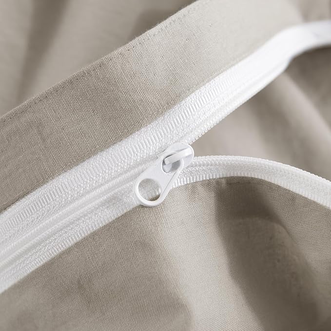 NEXHOME PRO Duvet Cover Queen Size, 100% Washed Cotton Orgnic Linen Like - Image 8