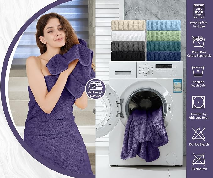 Extra Large Bath Towel Set of 4, Oversized Bath Sheet Super Soft Highly - Image 5
