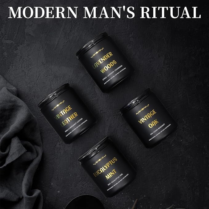 Scented Candles for Men, 4 Pack Mens Candle Set, Soy Candles for Home Scented - Image 7