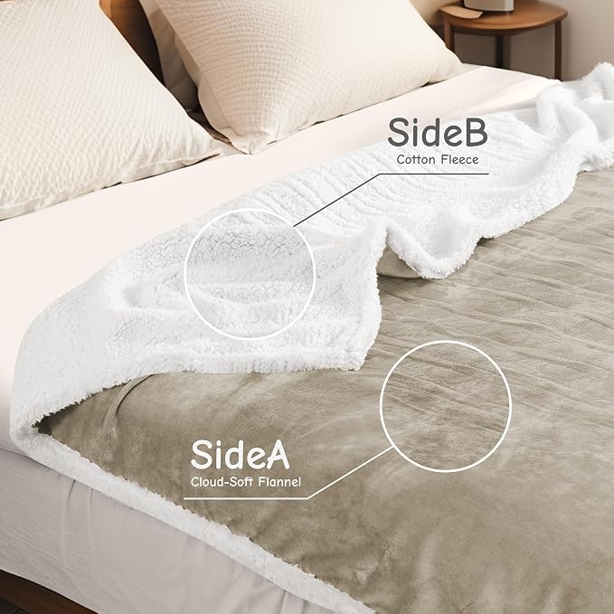 Electric Heated Blanket Throw Size 50"x60", Soft Flannel - Image 8